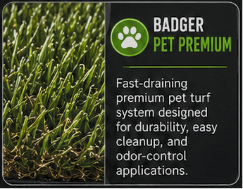 Badger Pet Premium artificial turf for dogs and pet areas in Wisconsin.