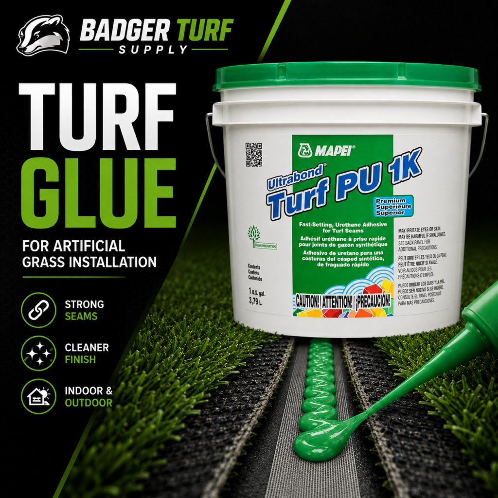 Turf glue for artificial grass seam installation and turf bonding.